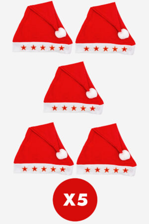 Deluxerie Set Cappelli Di Natale 5 Pezzi